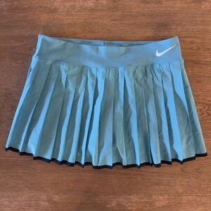 NIKE Court Dri-FIT Victory 13" Flounce Tennis Skirt-Women's Size XL-Topaz Mist